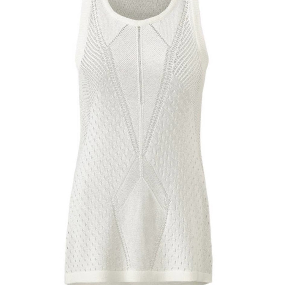 CAbi White Textured Tank Top